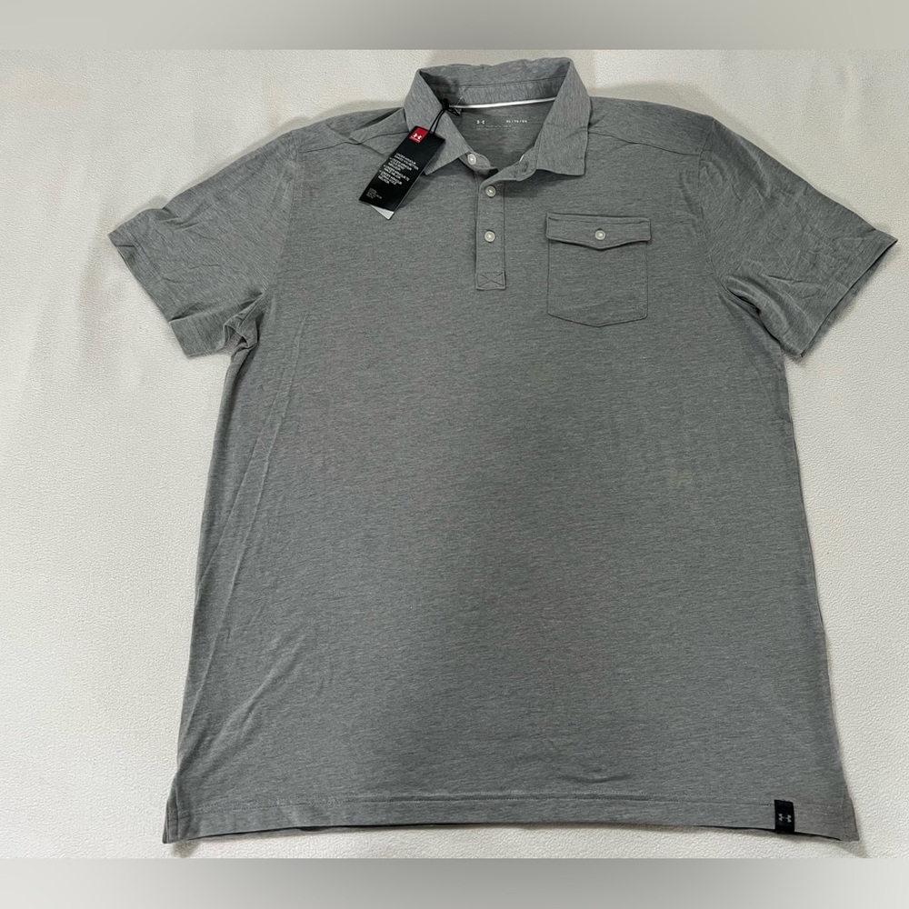 🔥Under Armour POLO STYLE #UM1335 COLOR LIGHT GREY MEN'S SIZE EXTRA LARGE NWT
